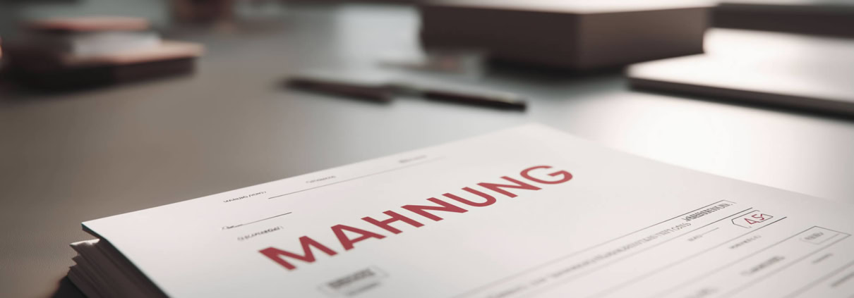 Arbeitsvertrag für Kündigung am Tisch, Fokus auf das Dokument mit der Überschrift „MAAHUNUNG“, symbolisiert rechtliche Beratung im Kündigungs- oder Arbeitsrecht.